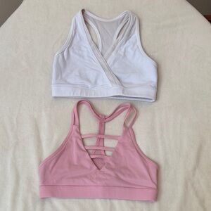 Lululemon Athletica White Sports Bra & Zyia Pink Sports Bra